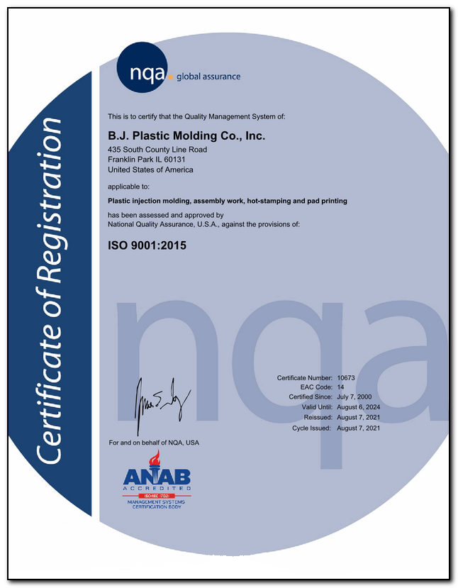 ISO Certificate ISO 9001:2015